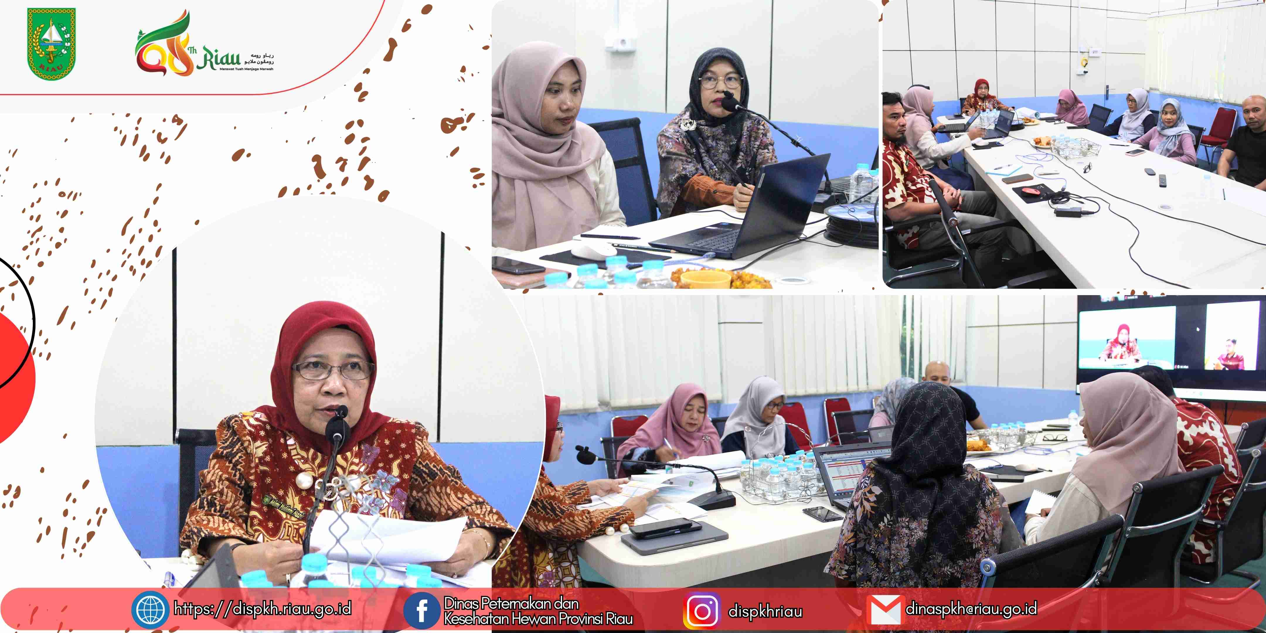 Kepala Dinas Peternakan dan Kesehatan Hewan Provinsi Riau, Ibu Dra.  Mimi Yuliani Nazir, Apt., M.M., memimpin rapat koordinasi secara virtual dalam rangka Percepatan Pencapaian Target Kegiatan Optimalisasi Reproduksi Ternak Tahun 2025.