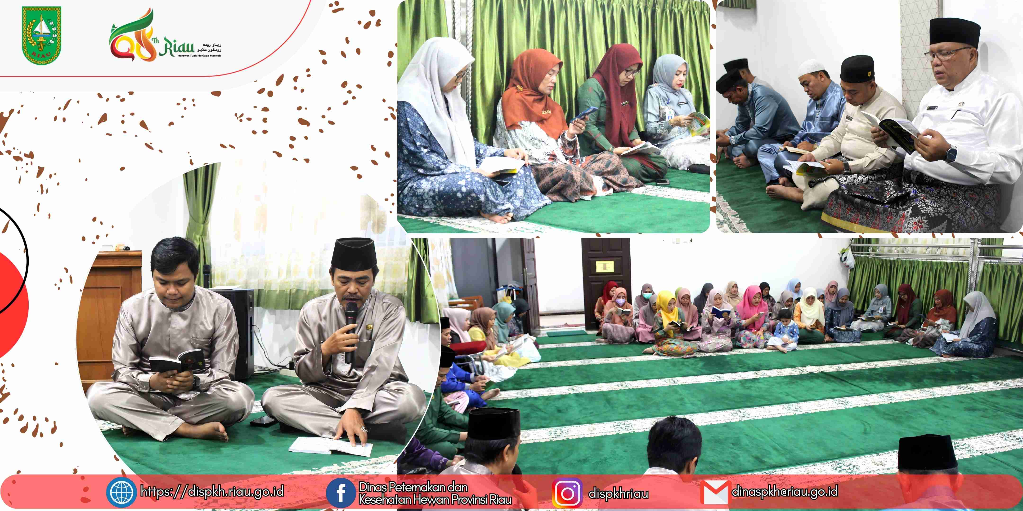 Dinas Peternakan dan Kesehatan Hewan (DPKH) Provinsi Riau kembali melaksanakan kegiatan Yasinan Rutin yang digelar di Musholla Al-Fitrah kantor DPKH Provinsi Riau.