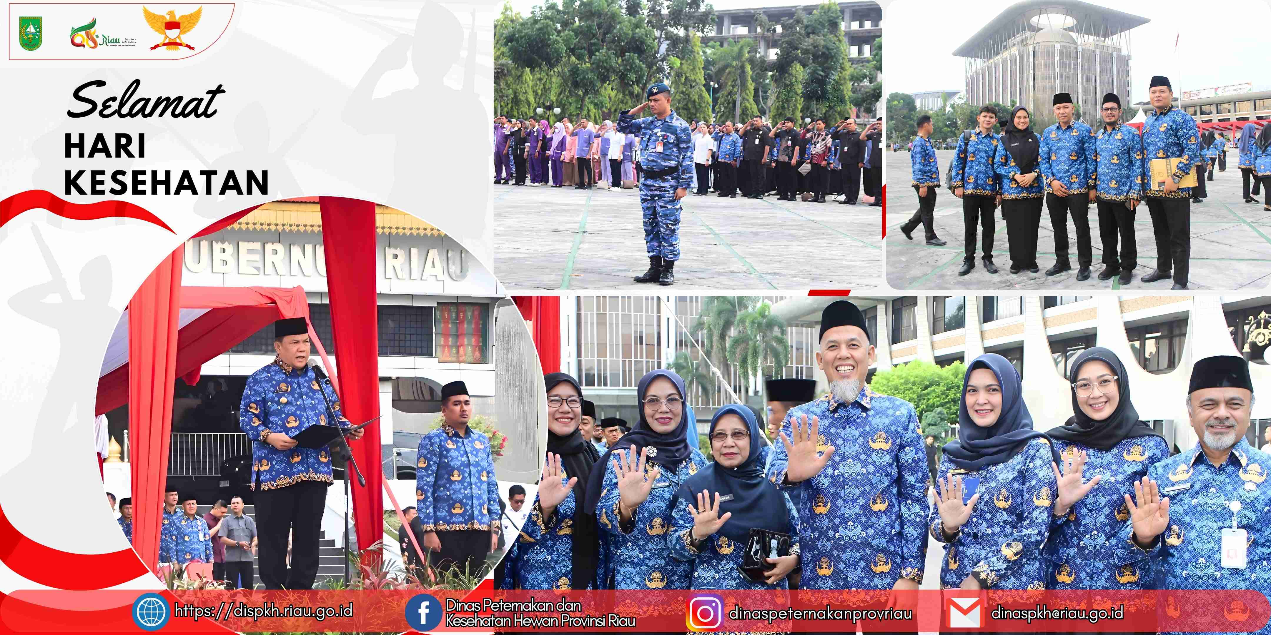 Kepala Dinas PKH Riau Hadiri Peringatan Hari Kesehatan Nasional ke-61 di Halaman Kantor Gubernur Riau
