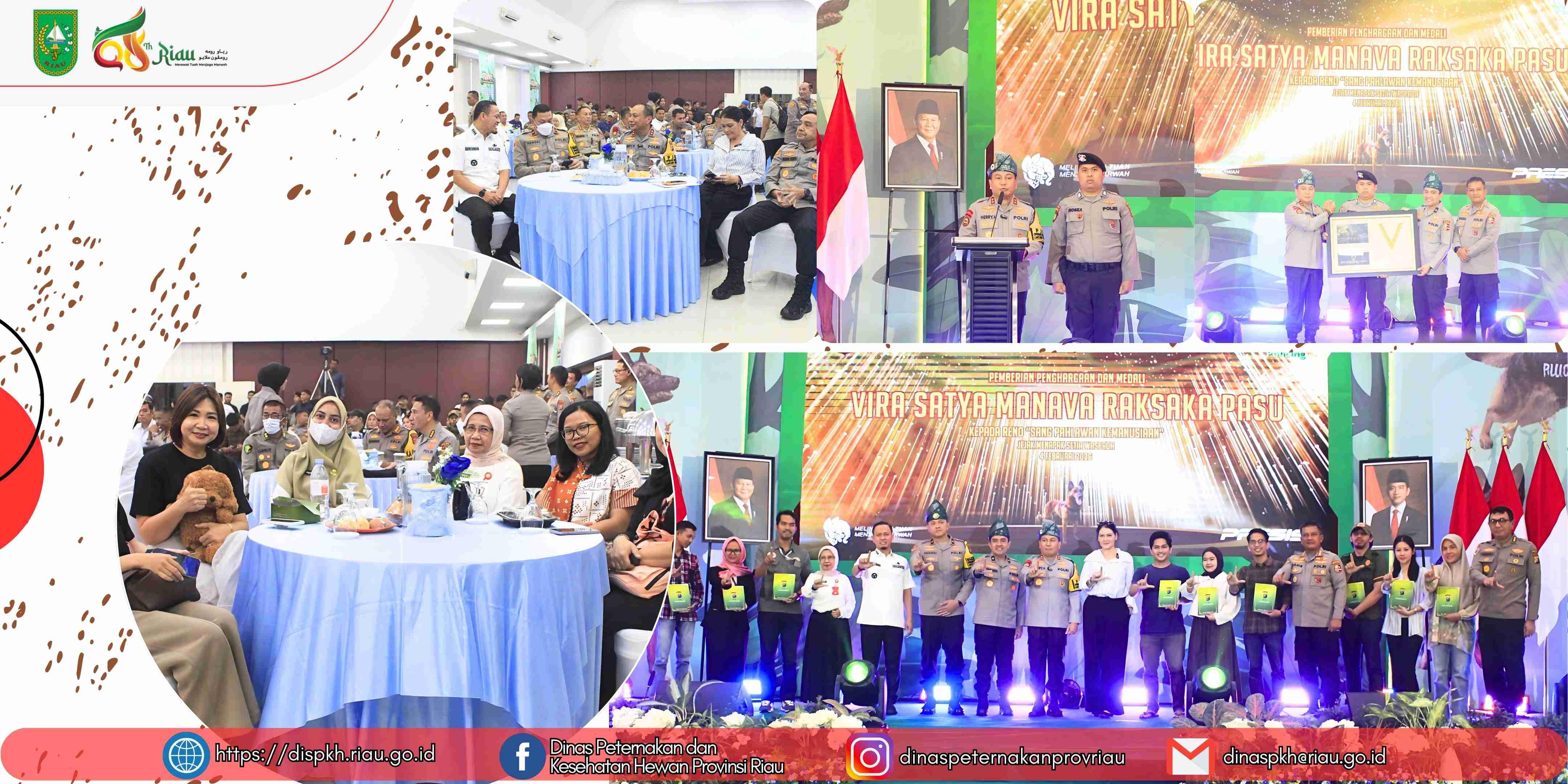 Ibu Kadis Peternakan dan Kesehatan Hewan Provinsi Riau Hadiri Pemberian Penghargaan Satwa K-9 Polda Riau