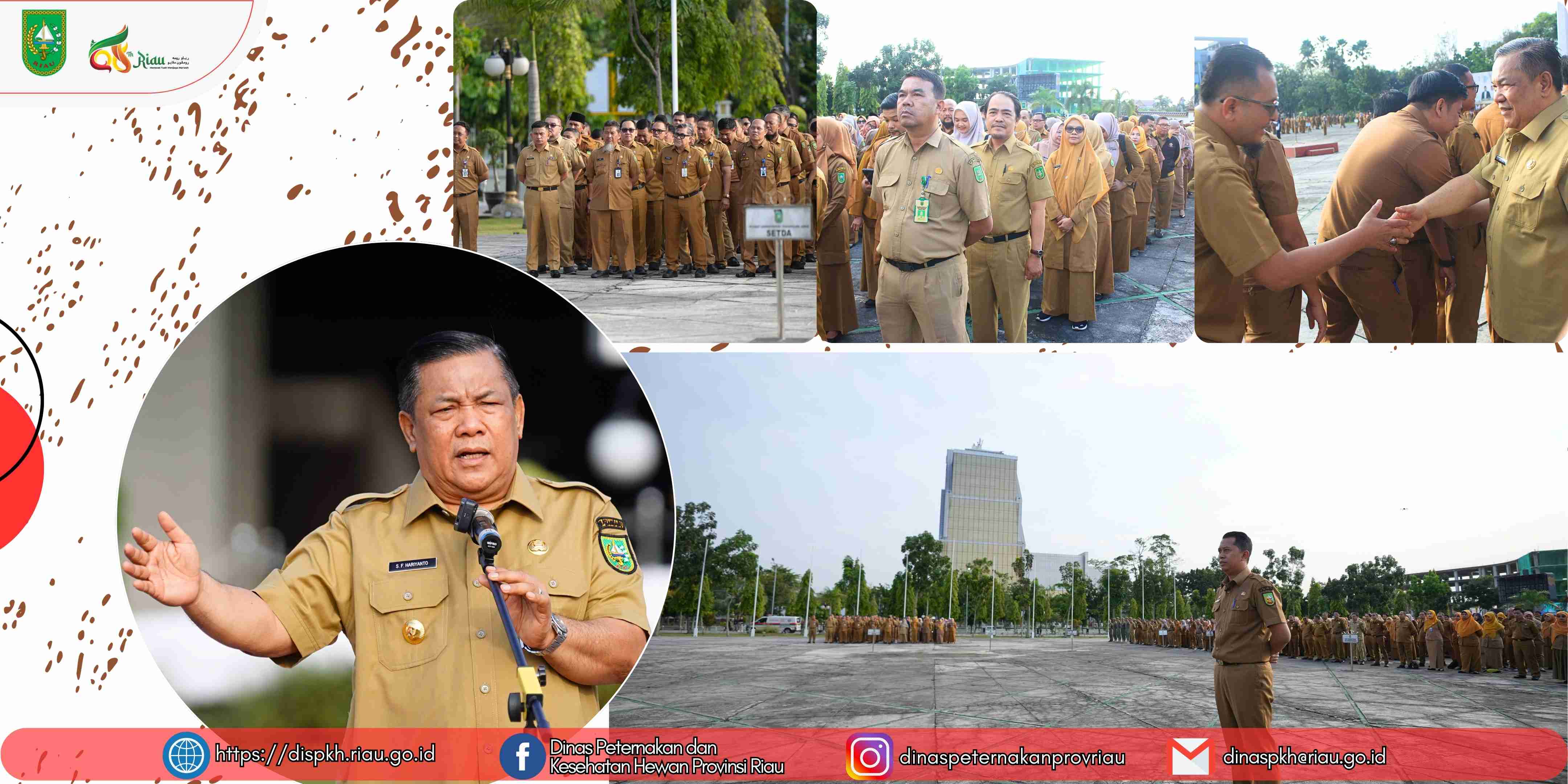 Plh. Kadis PKH Provinsi Riau Hadiri Apel Pagi dan Halal Bi Halal Bersama Plt. Gubernur Riau