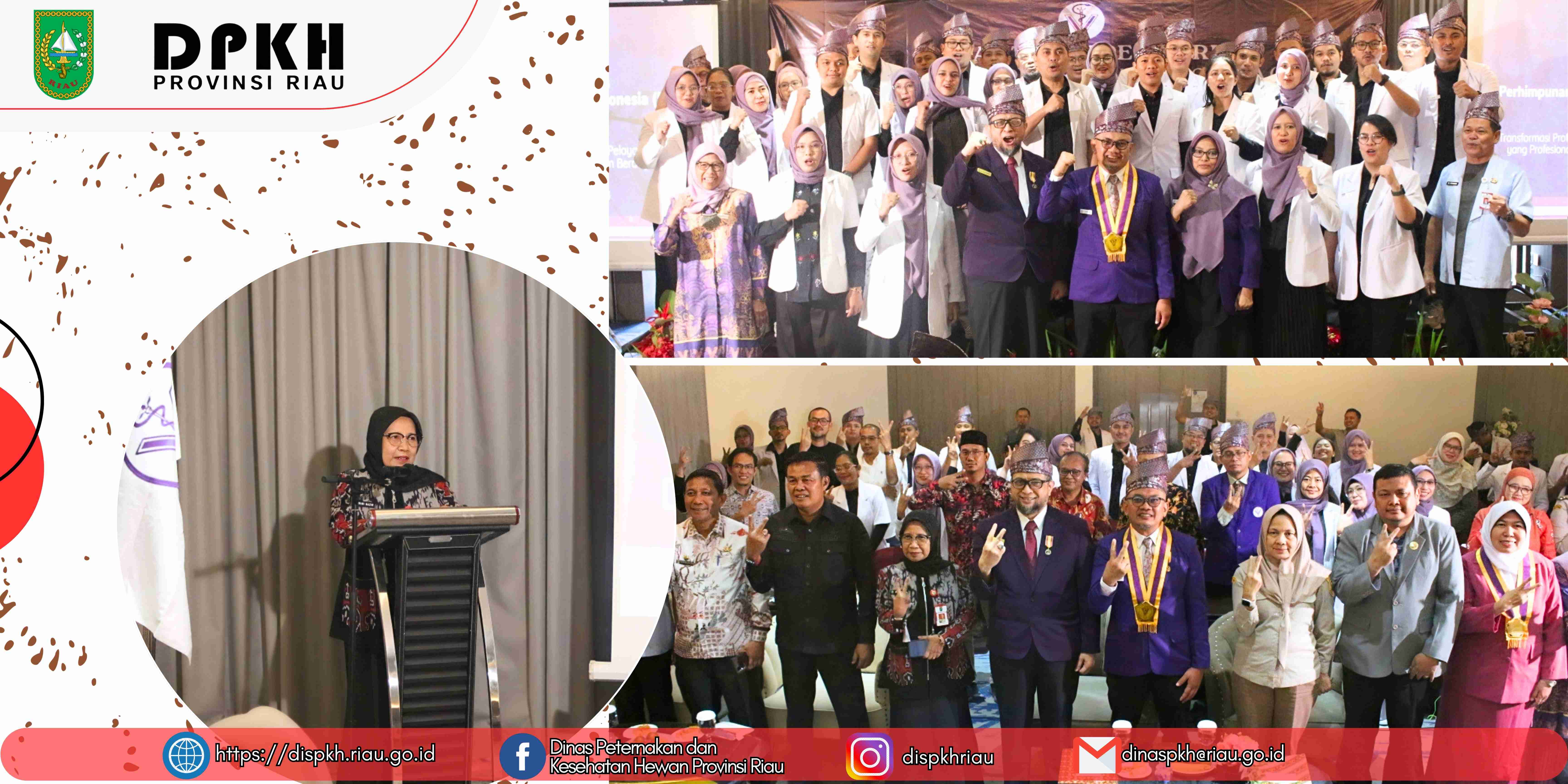 Dukung Sinergi Profesi Kedokteran Hewan, Kepala DPKH Riau Hadiri Pelantikan Pengurus PDHI Cabang Riau