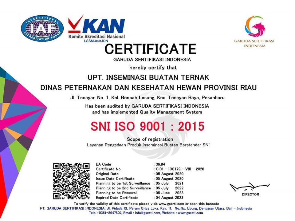 Sertifikat ISO IBT