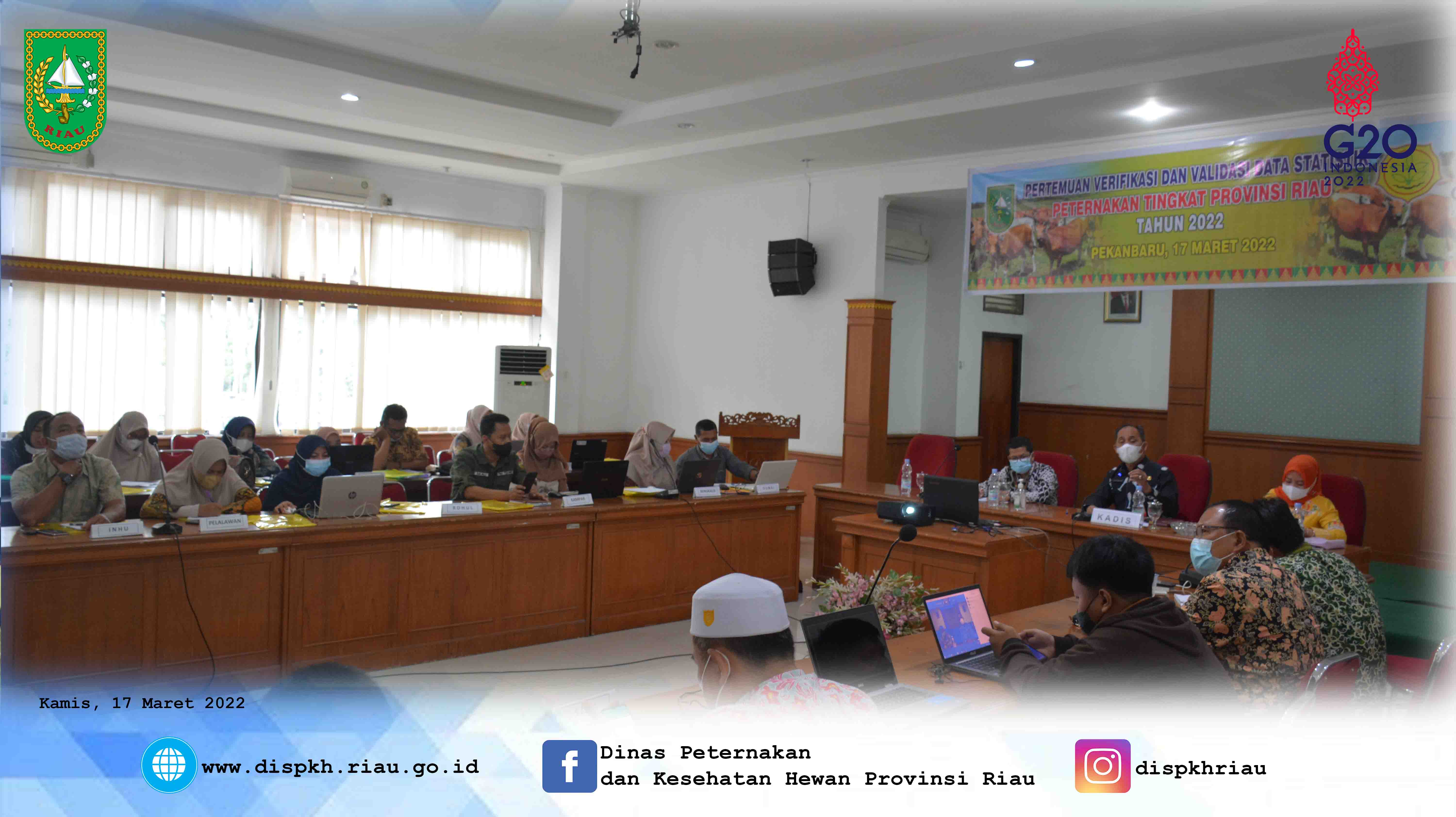 Pertemuan Verifikasi dan Validasi Data Peternakan Tingkat Provinsi Riau TA. 2022