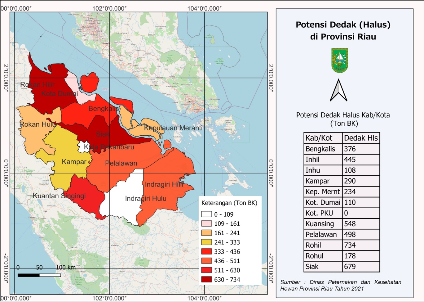 Potensi Dedak Halus Provinsi Riau