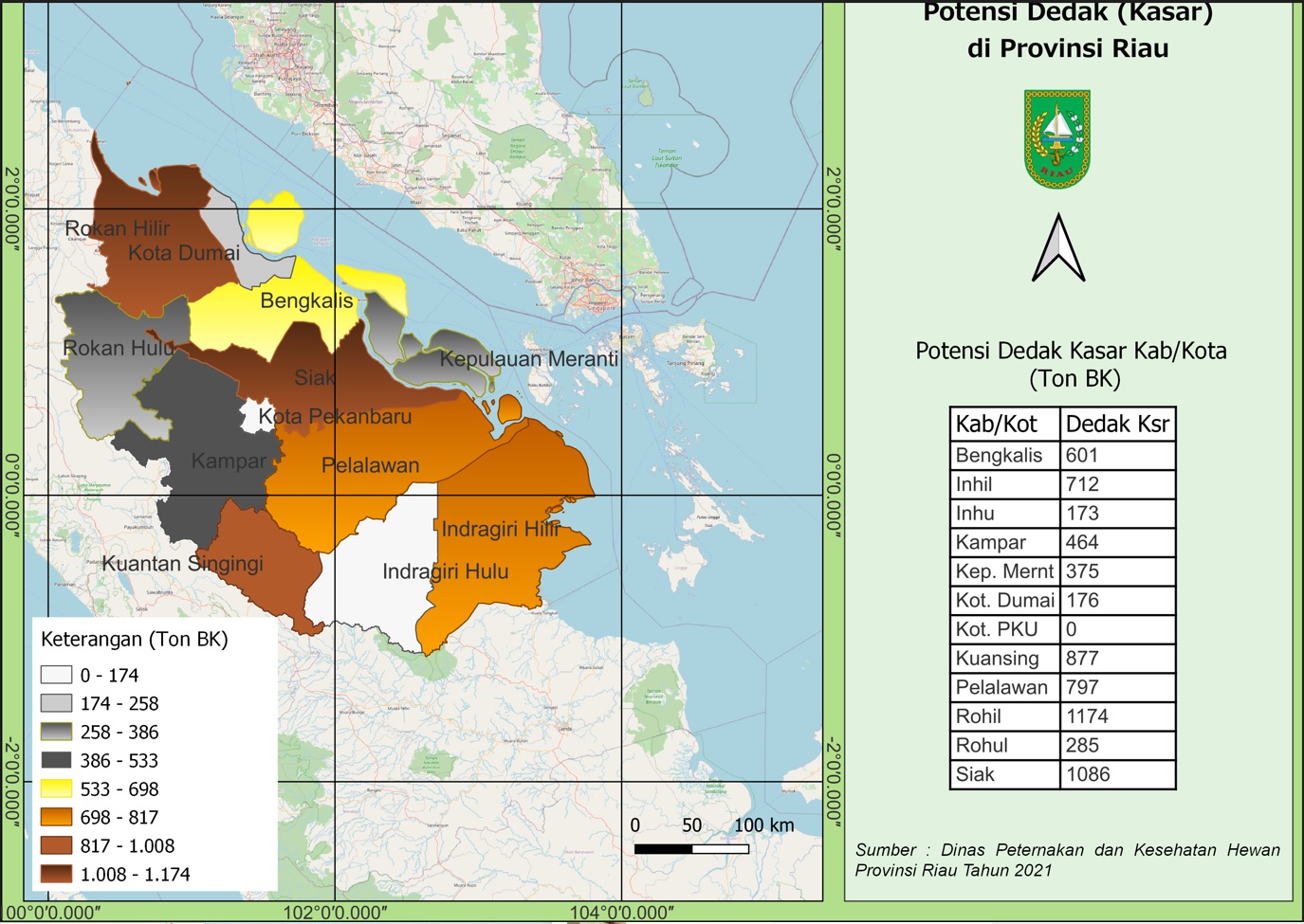 Potensi Dedak Kasar Provinsi Riau