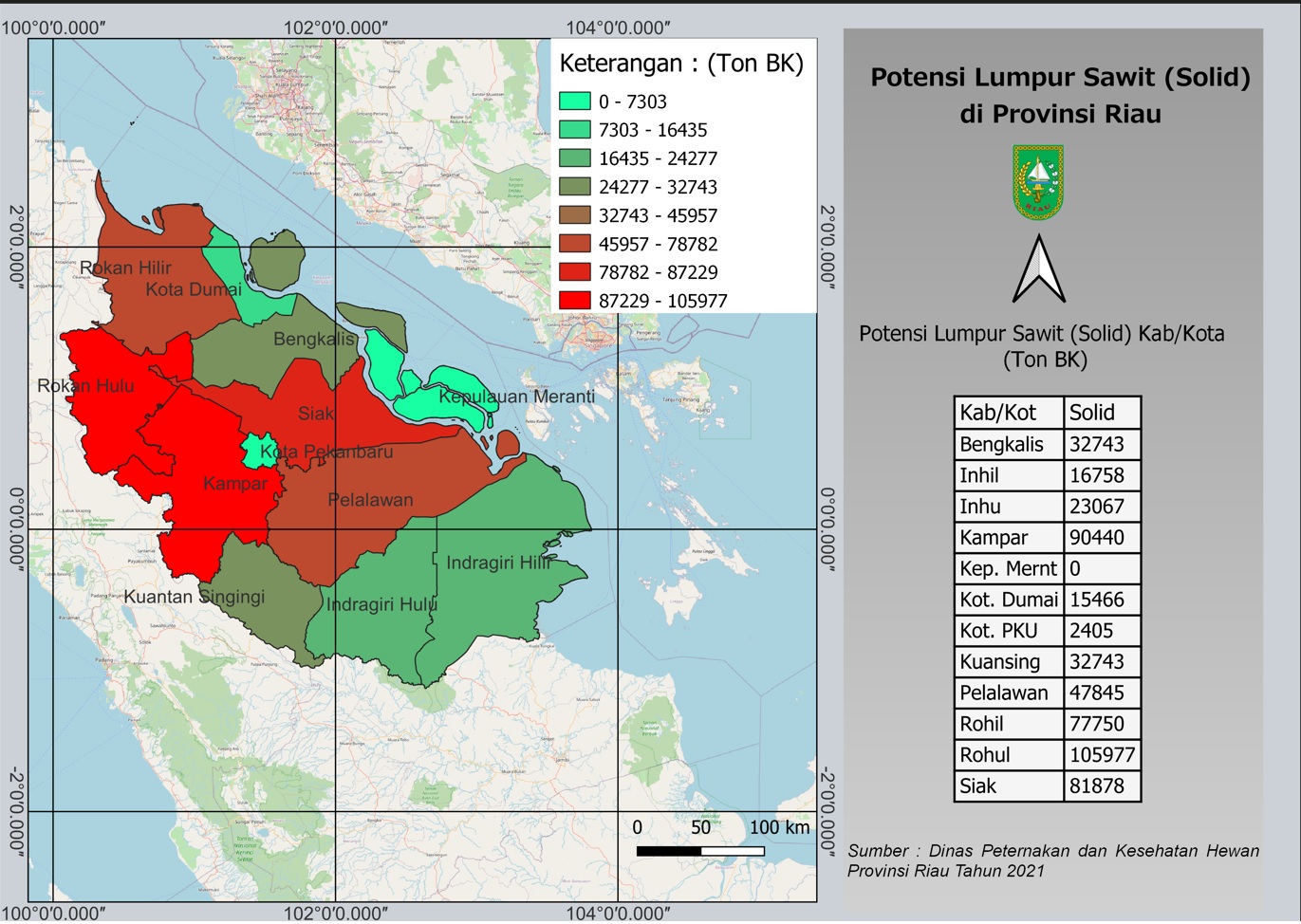 Potensi Lumpur Sawit (Solid) Provinsi Riau
