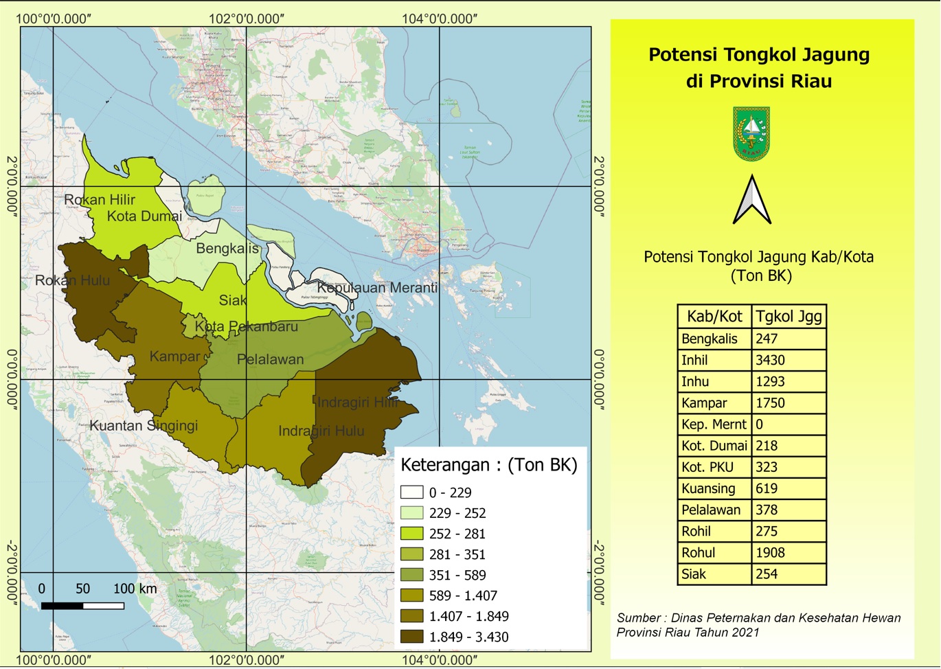 Potensi Tongkol Jagung Provinsi Riau