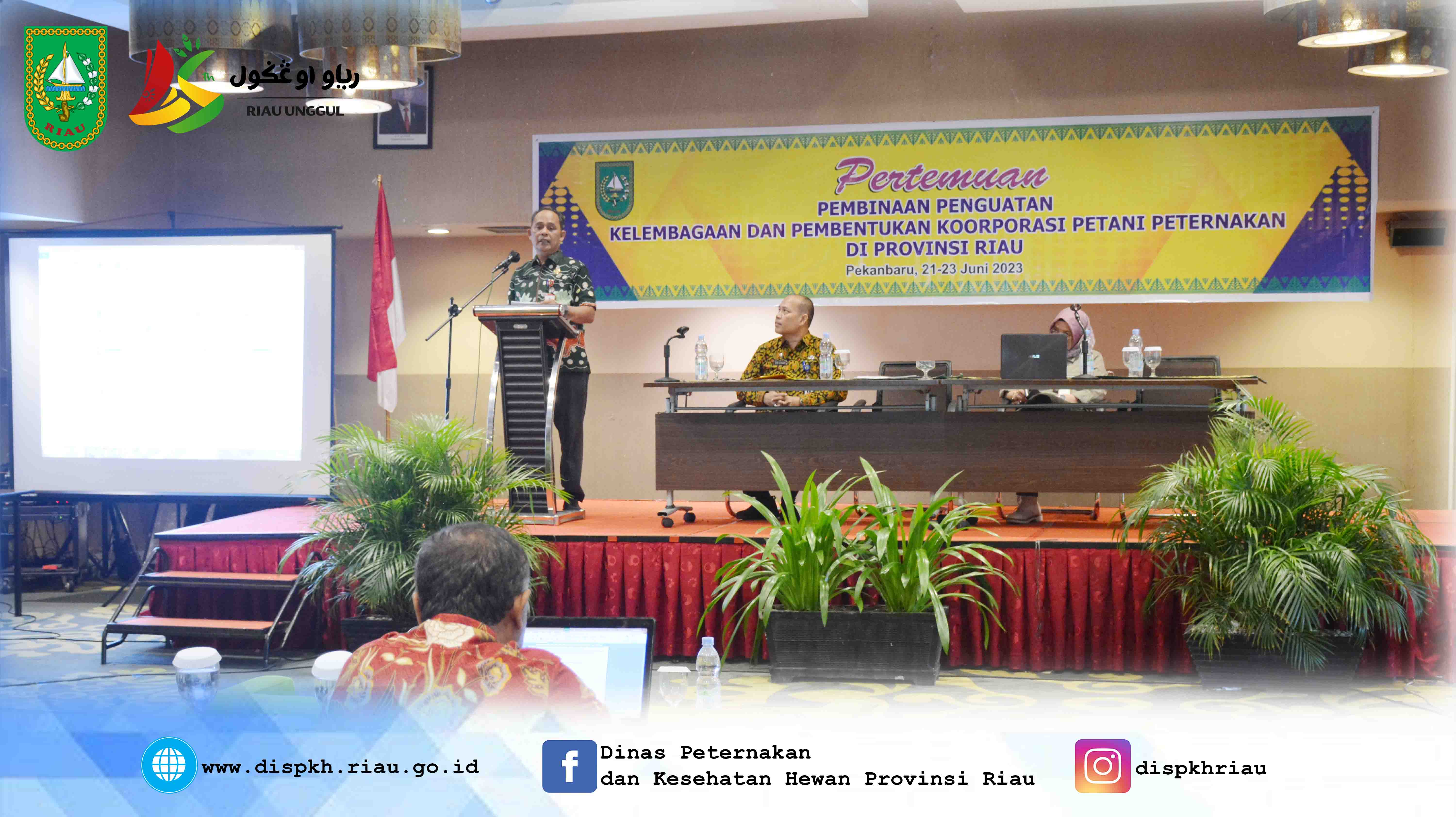 Pertemuan Pembinaan Penguatan Kelembagaan dan Pembentukan Koorporasi Petani Peternakan di Provinsi Riau.