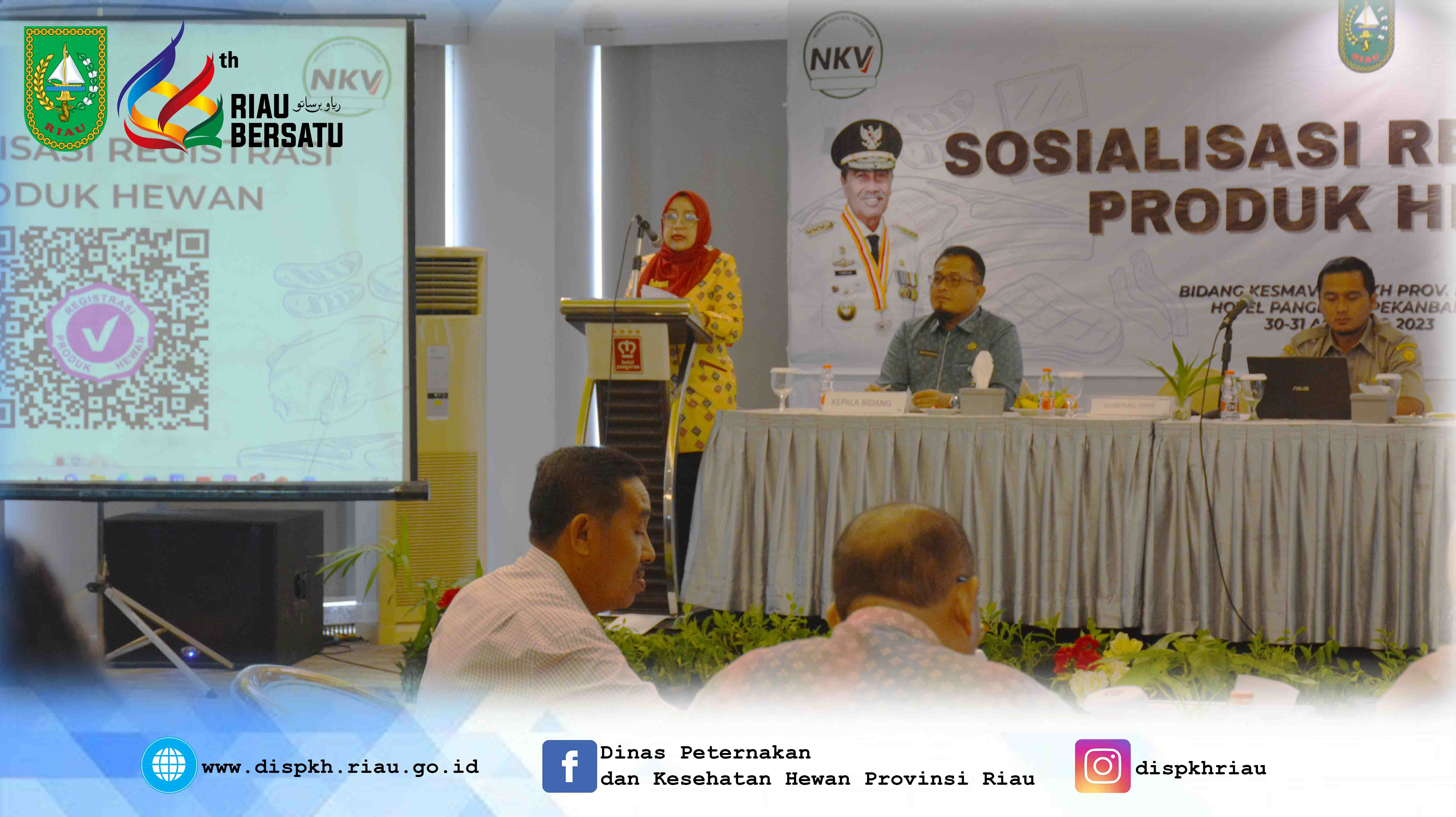 	Sekretaris Dinas Peternakan dan Kesehatan Hewan Provinsi Riau Membuka Sosialisasi Registrasi Produk Hewan
