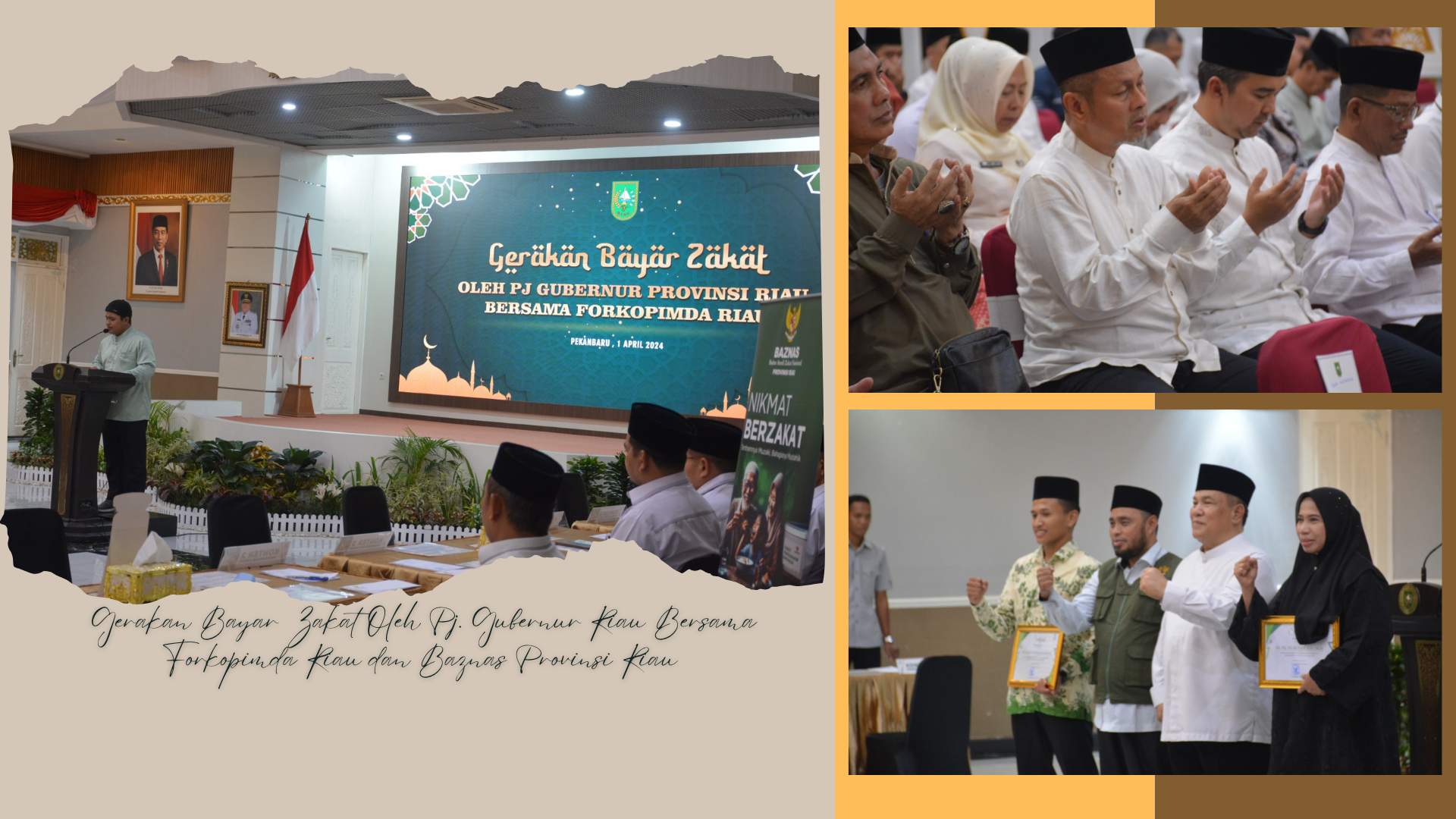 Gerakan Bayar Zakat Oleh Pj. Gubernur Riau Bersama Forkopimda Riau dan Baznas Provinsi 