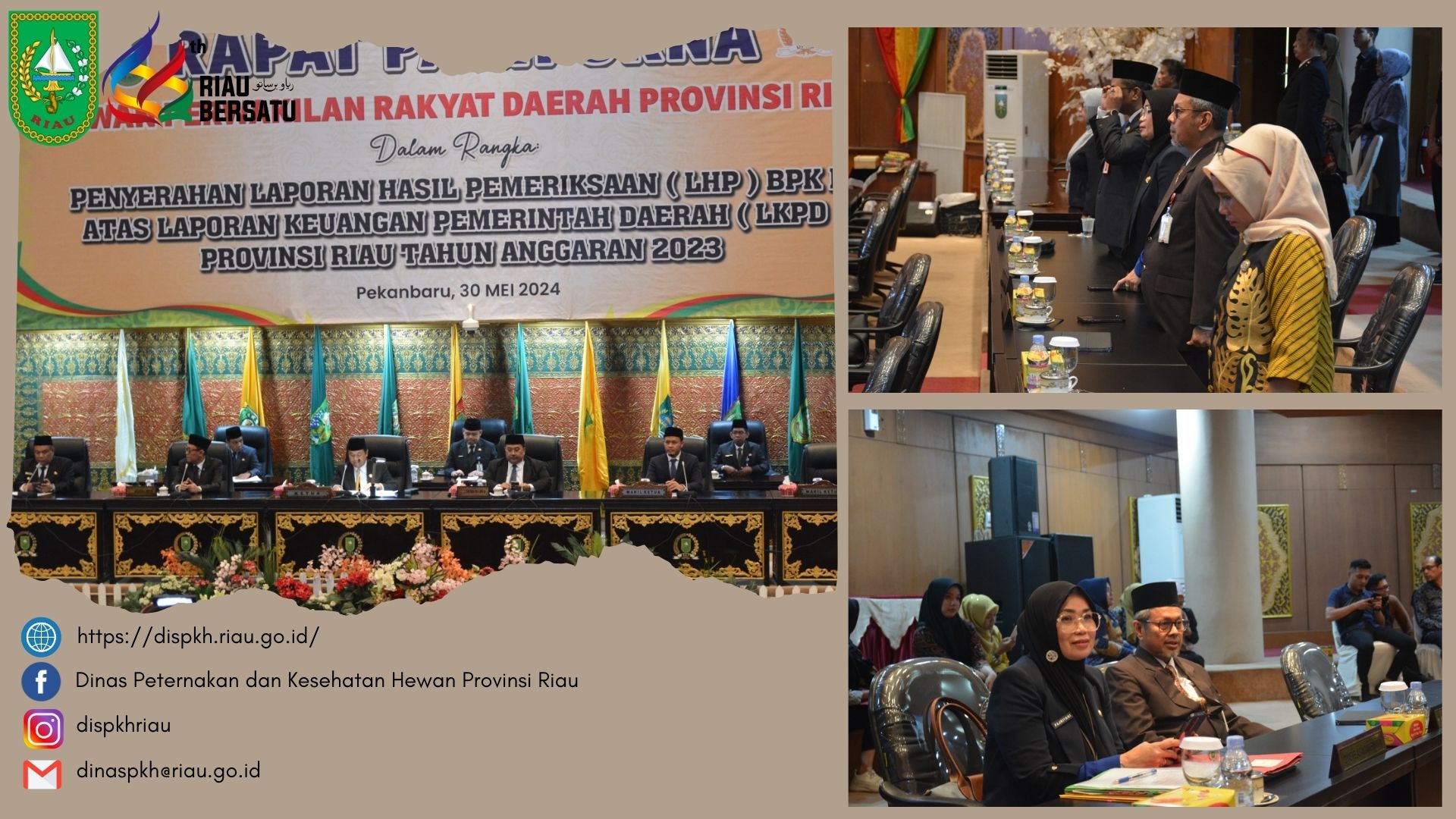 Kepala Dinas Peternakan dan Kesehatan Hewan Provinsi Riau menghadiri Kegiatan Rapat Paripurna DPRD Provinsi Riau di Gedung DPRD Provinsi Riau