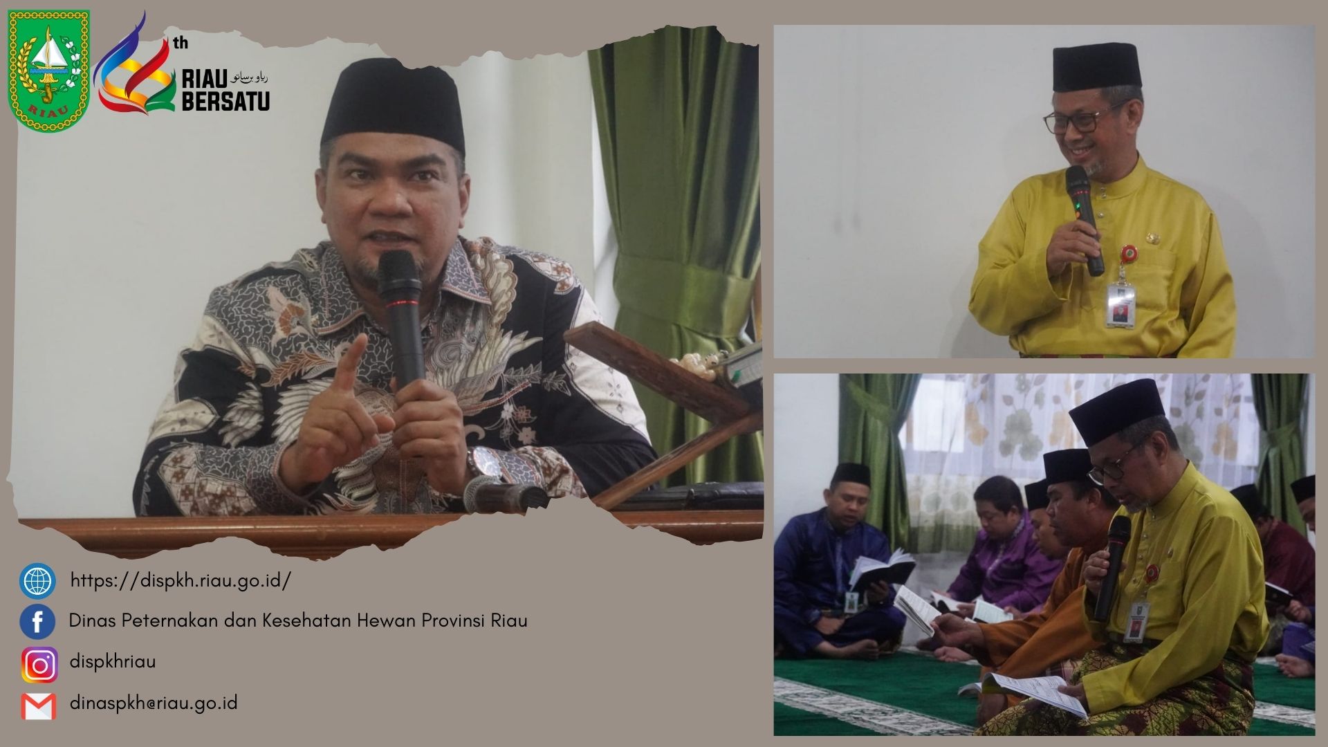 Pelaksanaan Yasinan dan Pengajian bersama di Musholla Dinas Peternakan dan Kesehatan Hewan Provinsi Riau bersama Ustadz Nazril Abdul Muluk, Lc