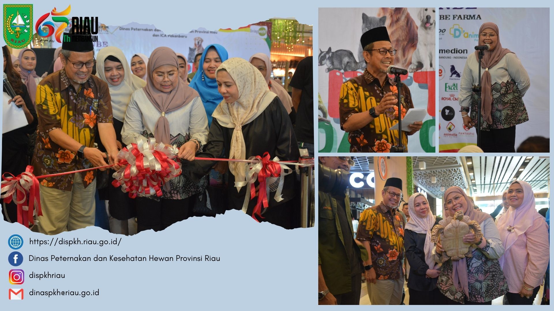 Dalam rangka memeriahkan hari jadi Provinsi Riau ke 67, Dinas Peternakan dan Kesehatan Hewan Provinsi Riau bersama Indonesian CAT Association (ICA) menyelenggarakan "PETS DAY OUT