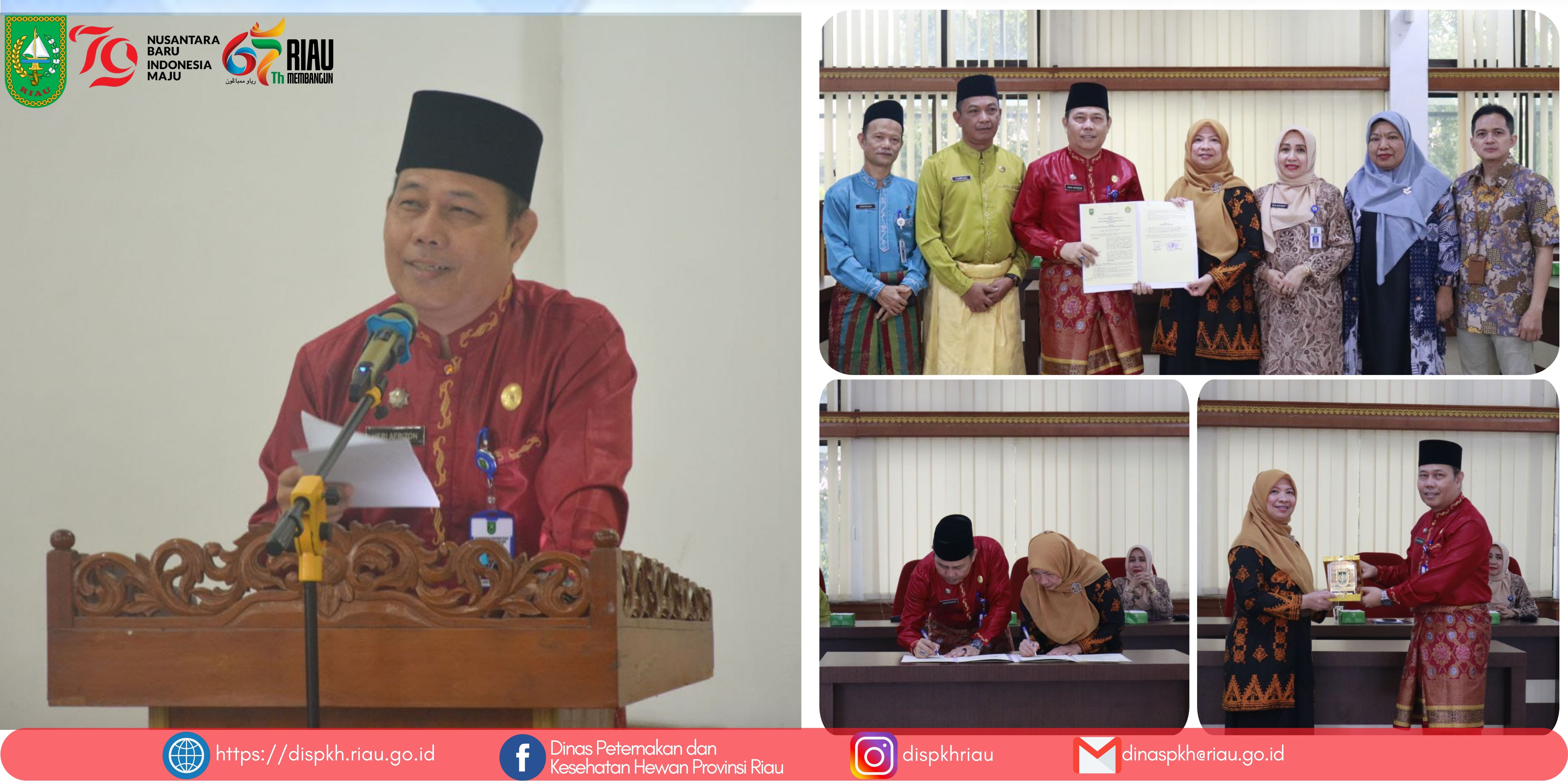 Penandatanganan Nota Kesepahaman (MoU) antara Fakultas Kedokteran Universitas Riau dan Dinas Peternakan dan Kesehatan Hewan Provinsi Riau.