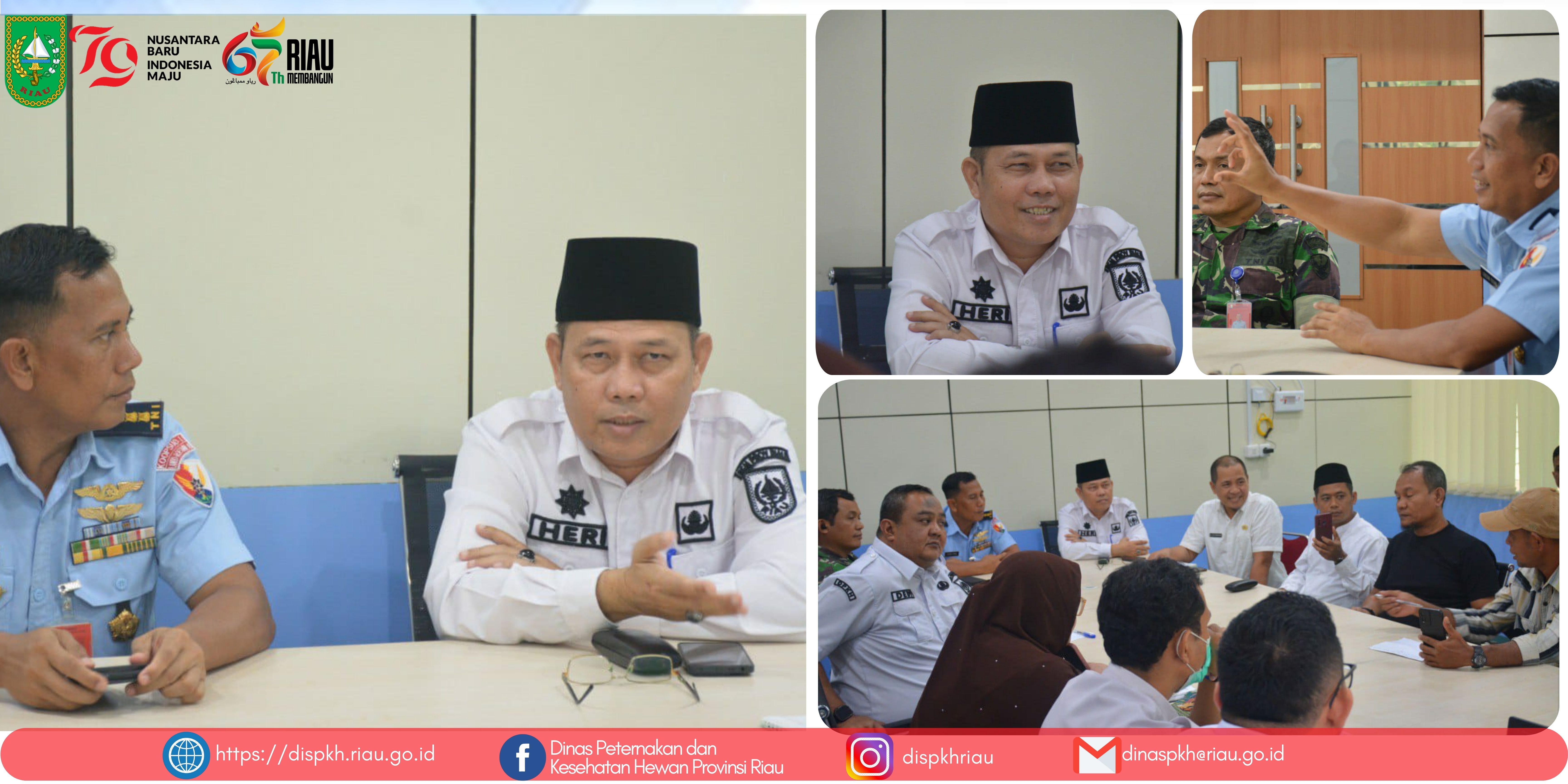 Plt. Kadis Peternakan dan Kesehatan Hewan Provinsi Riau Menerima Kunjungan Danlanud Roesmin Nurjadin dalam Rangka HUT TNI AU  