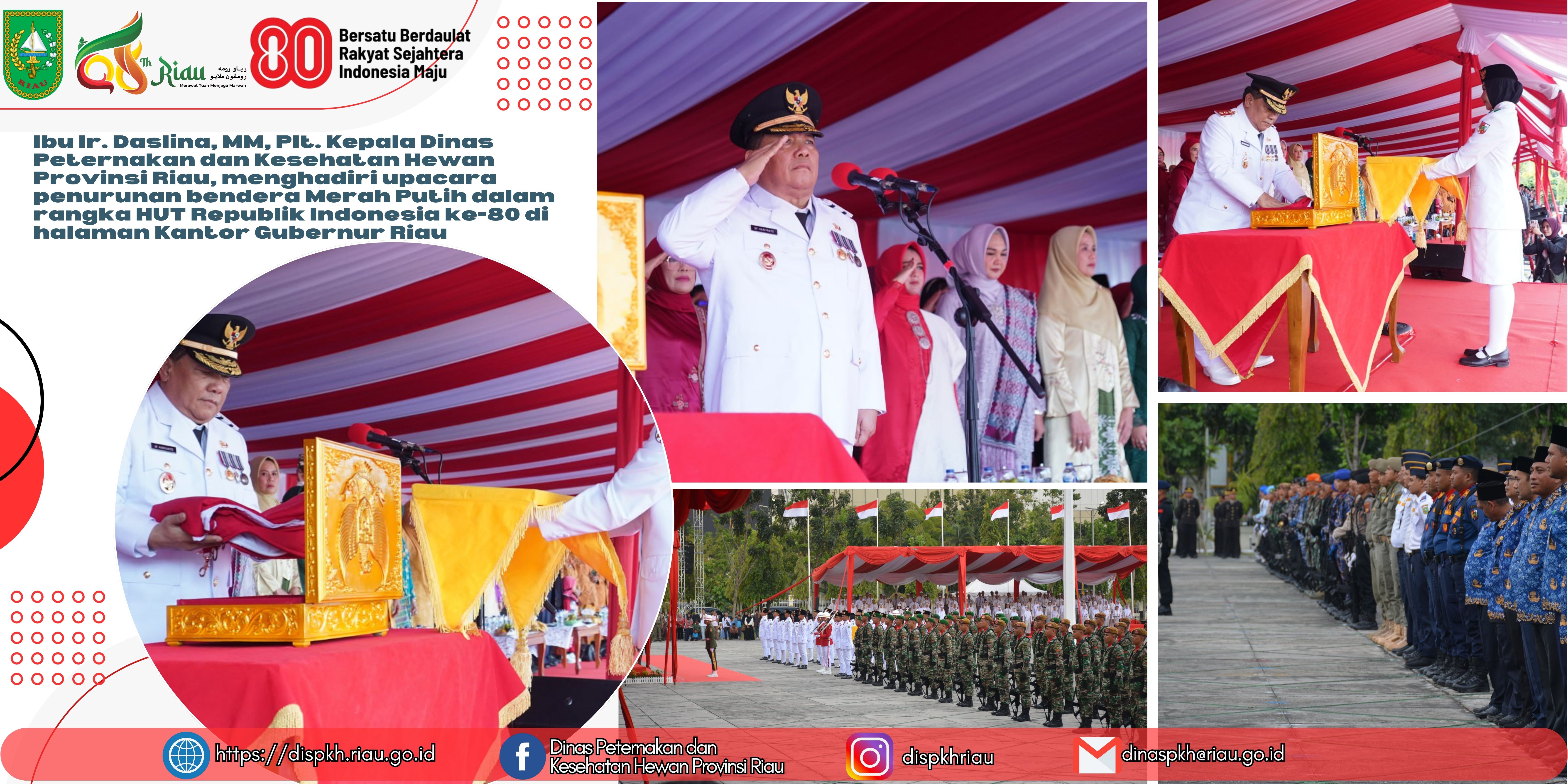 Penurunan bendera Merah Putih dalam rangka HUT Republik Indonesia ke-80